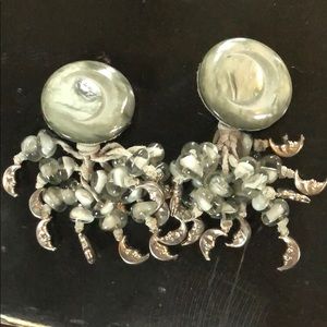 Statement drop earrings with moon charms
